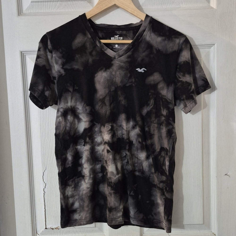 Men's Hollister Black Tie-Dye Shirt Sz XS